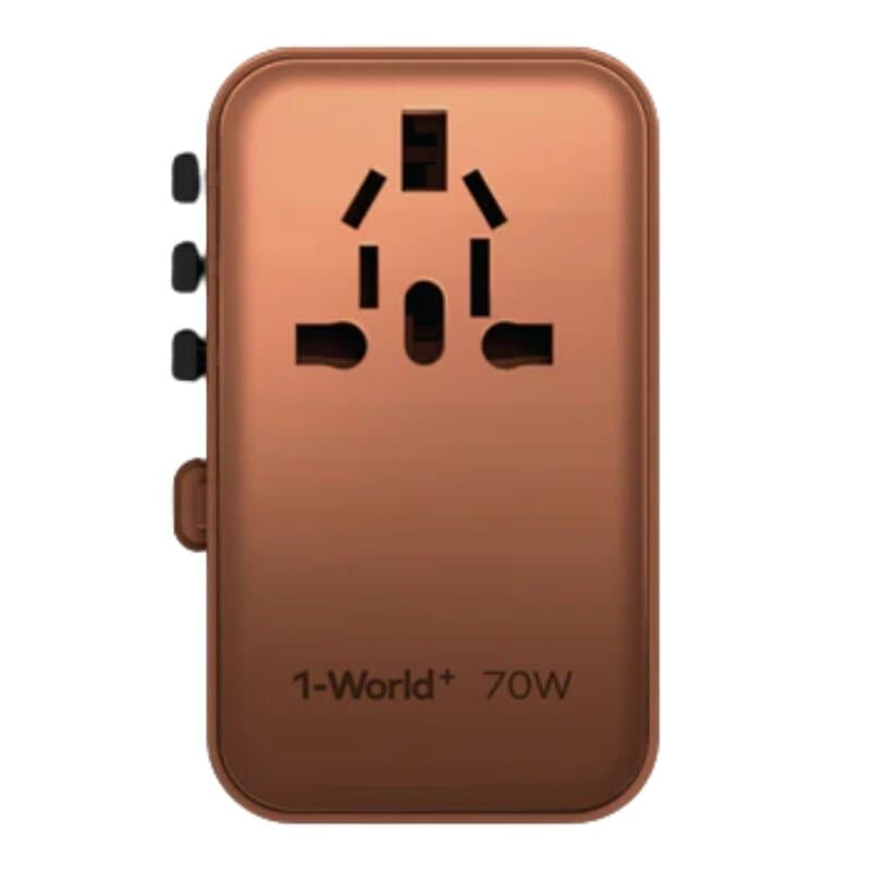 Momax World+ 70W GaN 3-Port Travel Adapter (Gold) 2