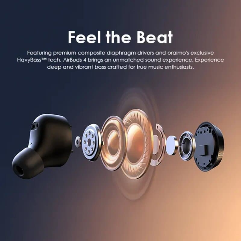 Oraimo SpaceBuds Z Black ANC TWS Earbuds 3