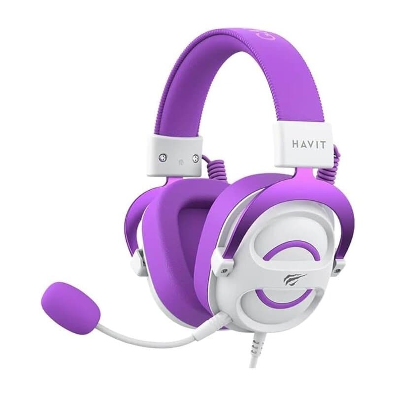 Havit Gaming Headphone Wired (White/Purple) 2