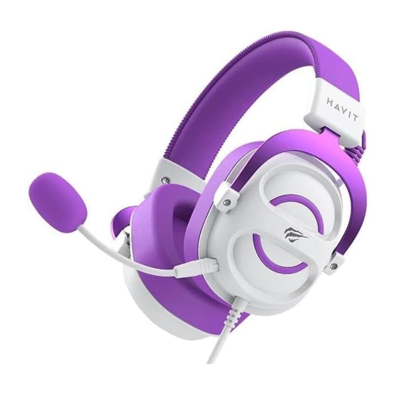Havit Gaming Headphone Wired (White/Purple) 3