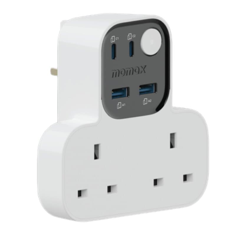 Momax Charge Work Flow Extention 2 Socket (White)