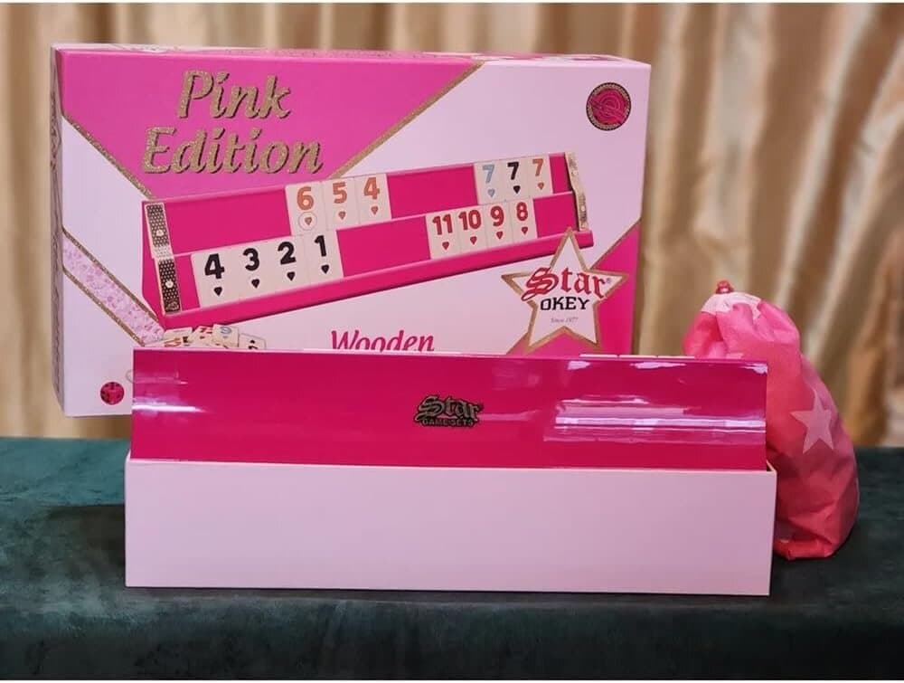 Star Okey Wooden Rummy Set - Pink — photo 4