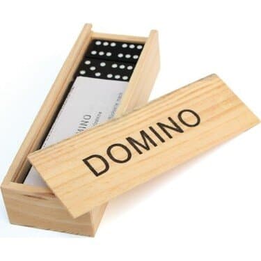 Domino Set Small with Brown Case - Black 2