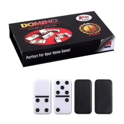 Star Domino Double Game Set - Black