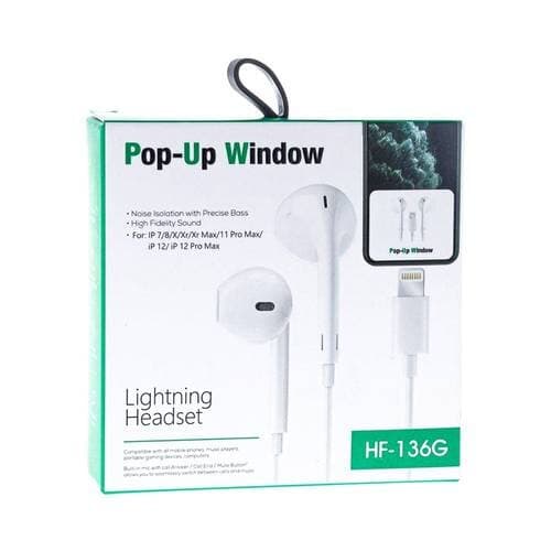 HF-136G In-Ear Headphones Lightning Connector with Mic