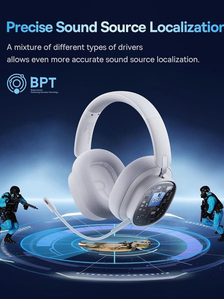 Baseus AeQur GH02 Wireless Gaming Headset - Moon White 4