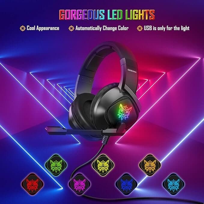 ONIKUMA K19 RGB Wired Gaming Headset - Black 2