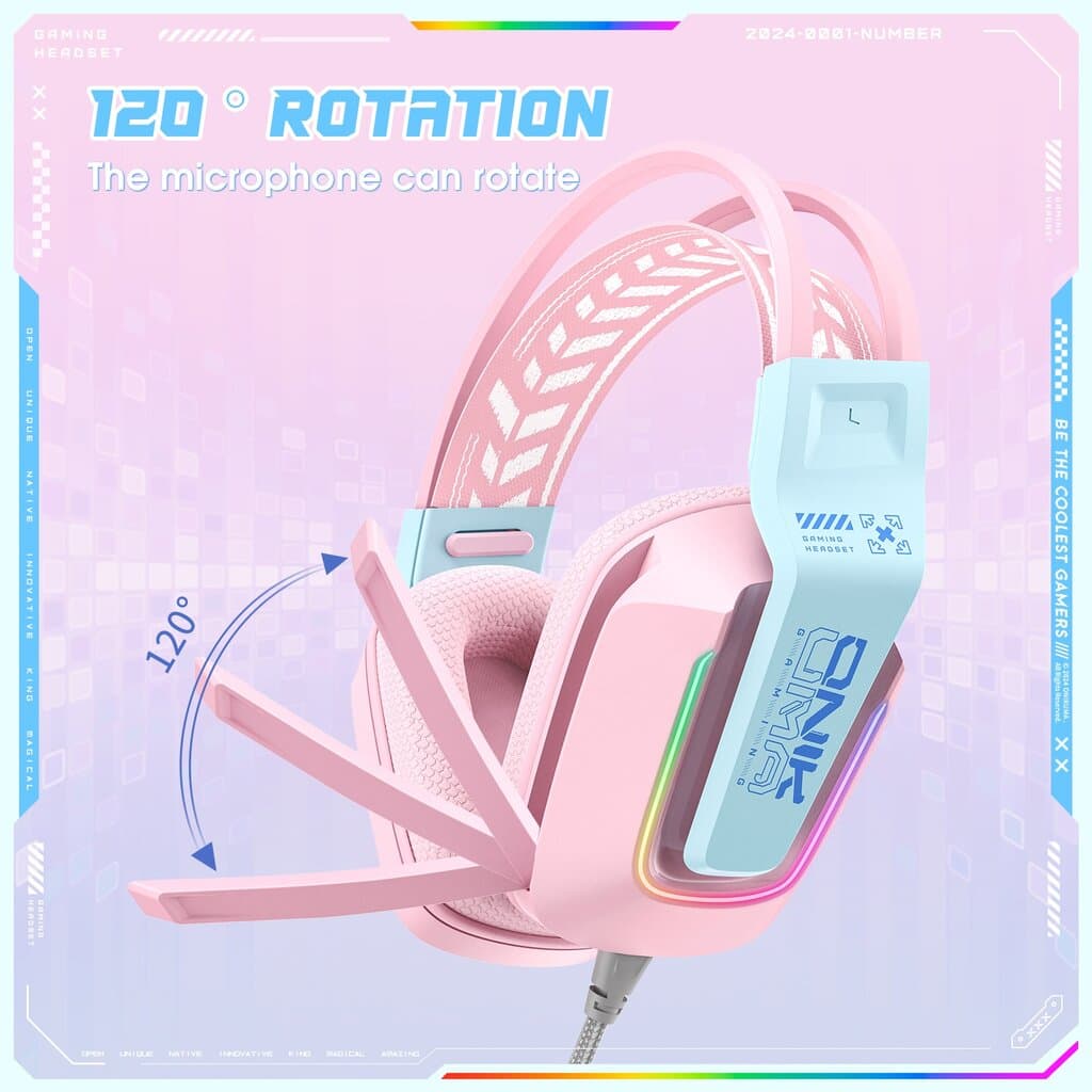 ONIKUMA X13 RGB Gaming Headset - Pink — photo 3