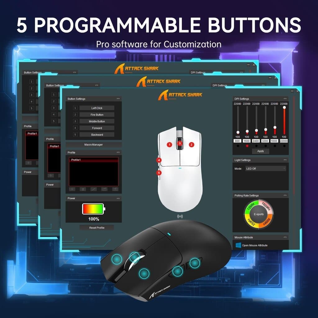 Attack Shark X11 Multi-Mode Mouse - Black 6