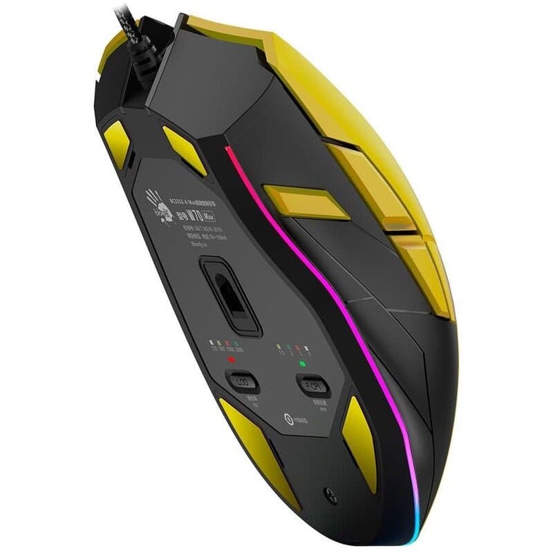Bloody W70 MAX Gaming Mouse - Yellow 5