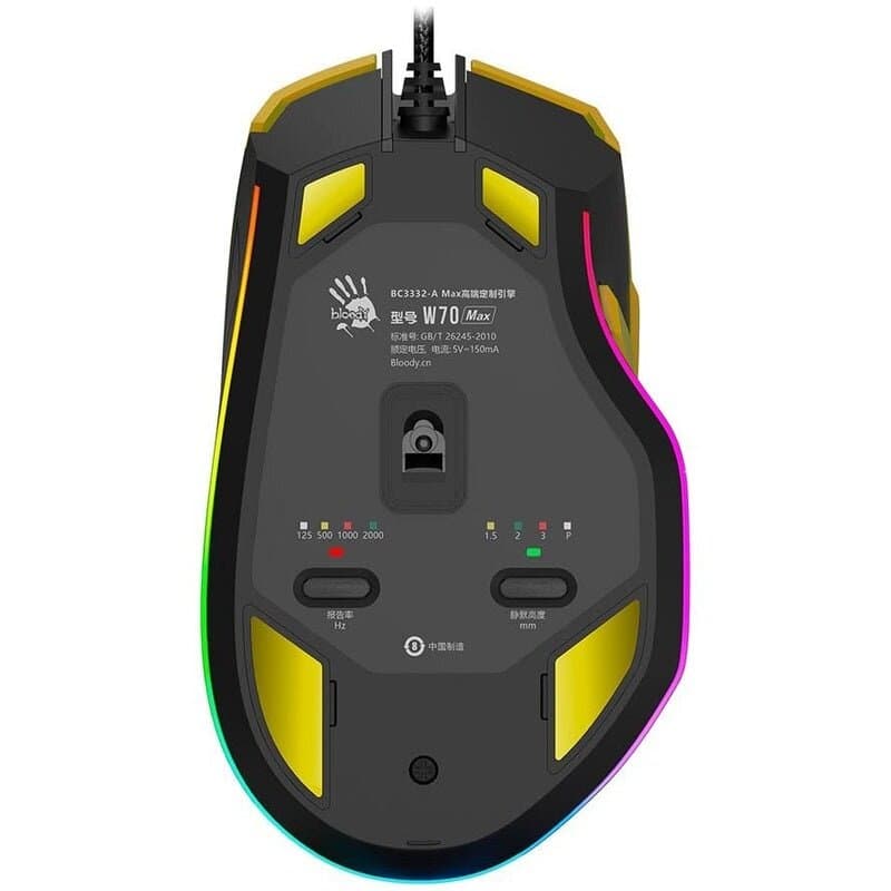 Bloody W70 MAX Gaming Mouse - Yellow 4