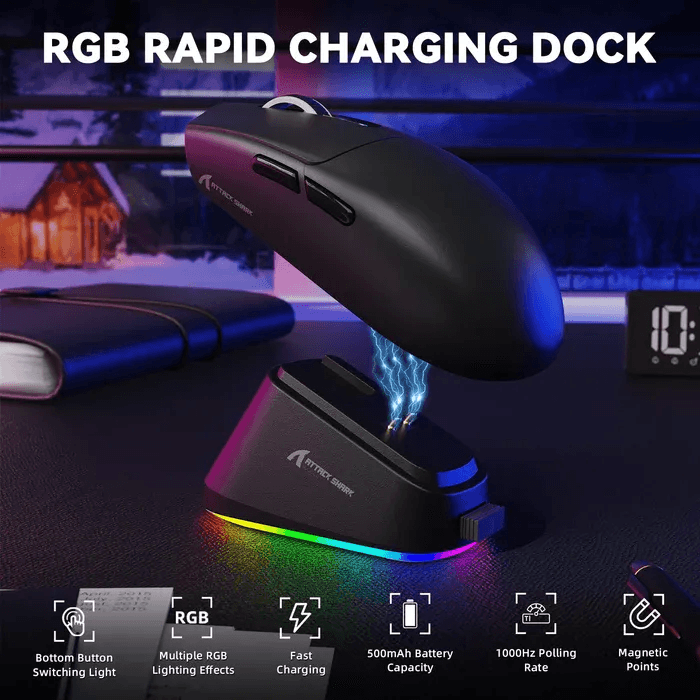 Attack Shark G3 Pro Wireless Gaming Mouse - Black 4