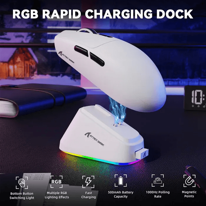 Attack Shark G3 Pro Wireless Gaming Mouse - White 4