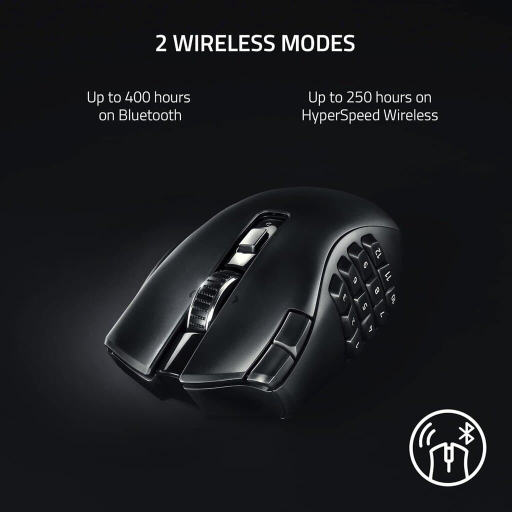 Razer Naga V2 Hyperspeed Wireless MMO Gaming Mouse - Black 2
