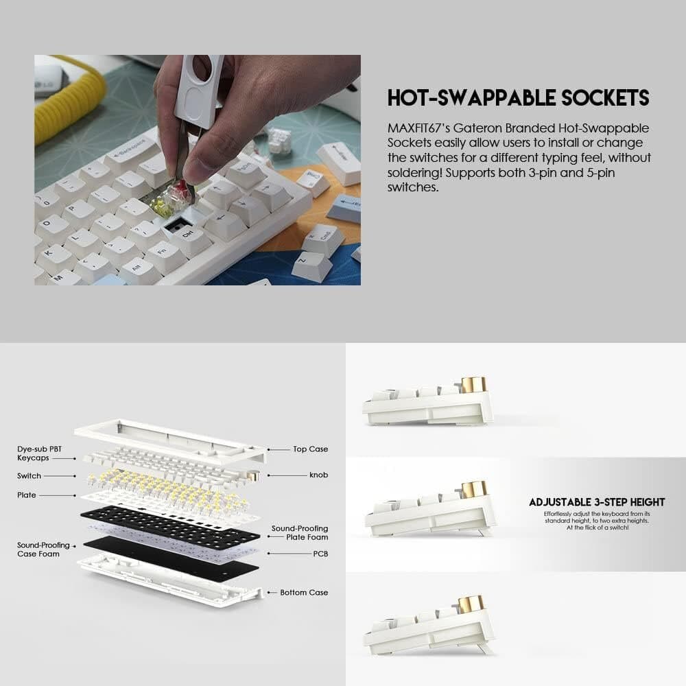 Fantech MAXFIT67 RGB MK858 Yellow Switch 4