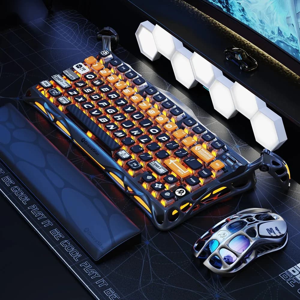GravaStar Mercury K1 PRO Cyberflare Gaming Keyboard - Black 4