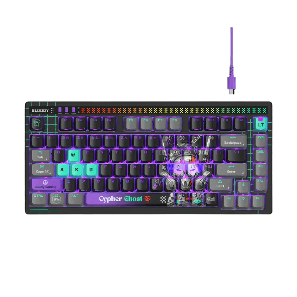 Bloody AT75 Alpha Optical Switch Mechanical Keyboard 75% - Cypher Ghost