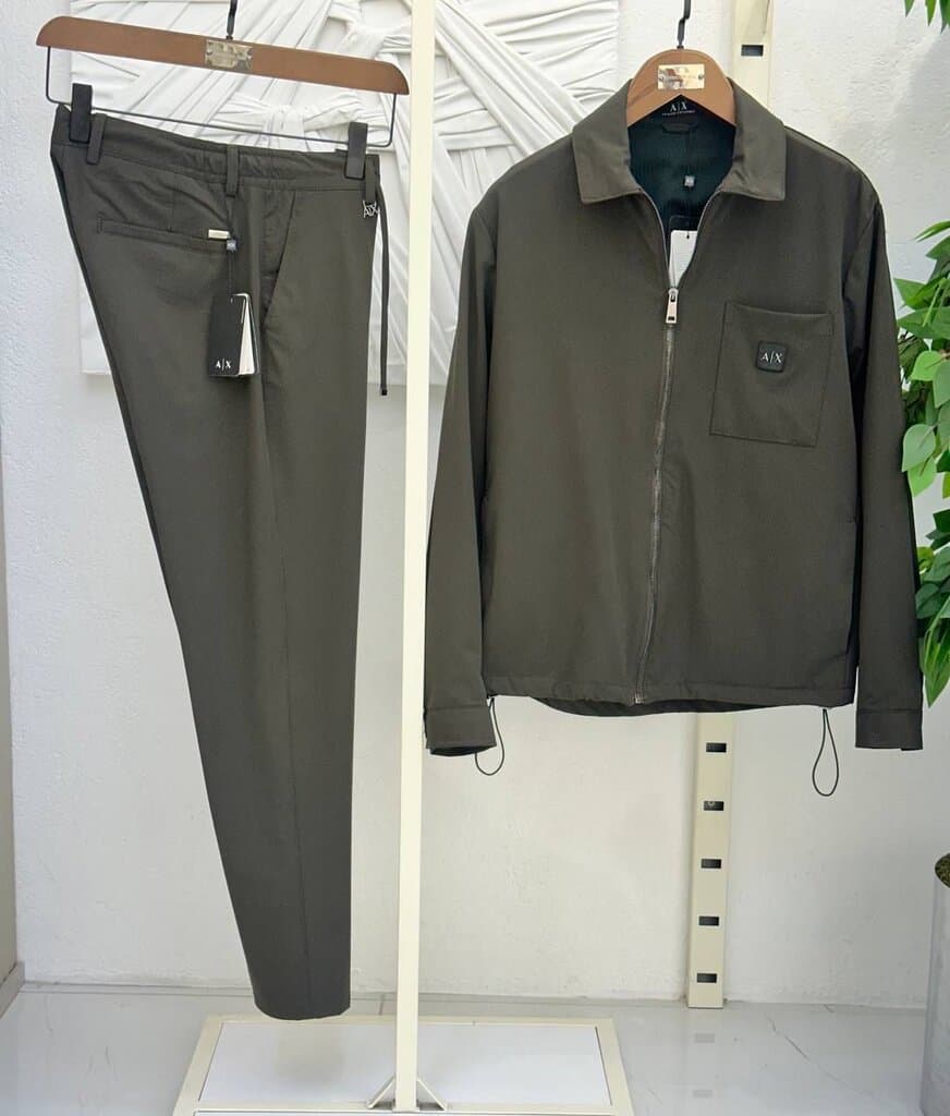 Armani Men's Cotton Pants - Olive Green (M)