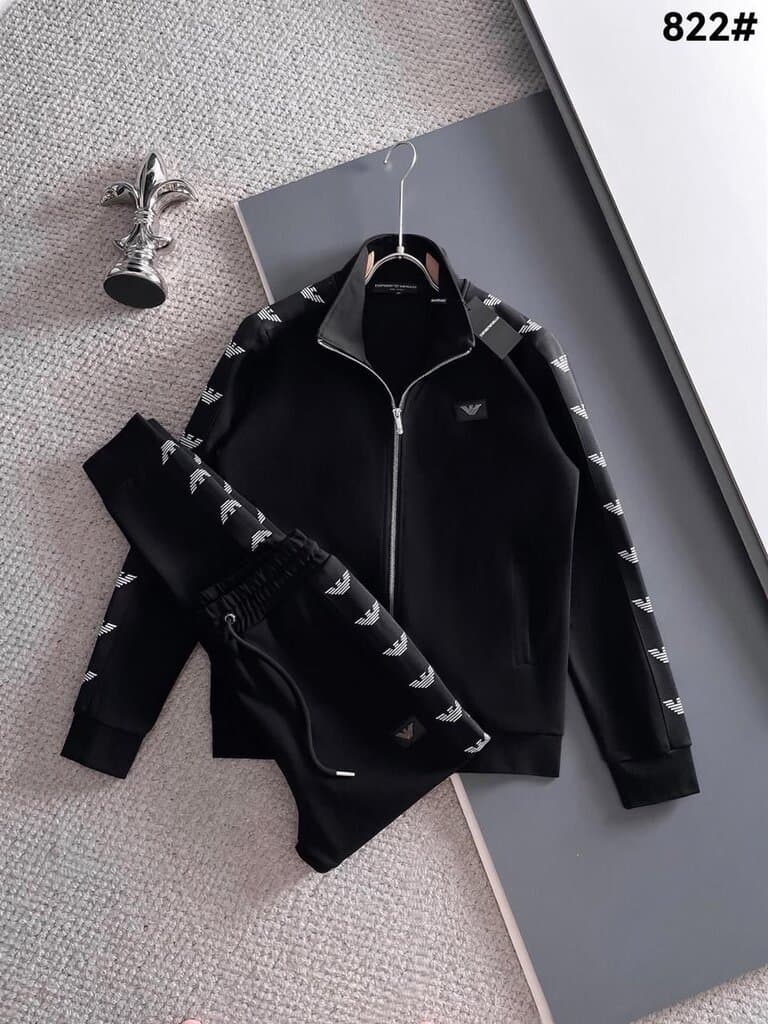 ARMANI Men's Cotton Pajama Set - Black (L)