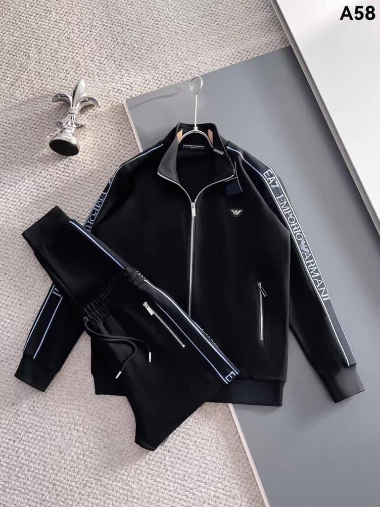 ARMANI Men's Cotton Pajama Set - Black (L)