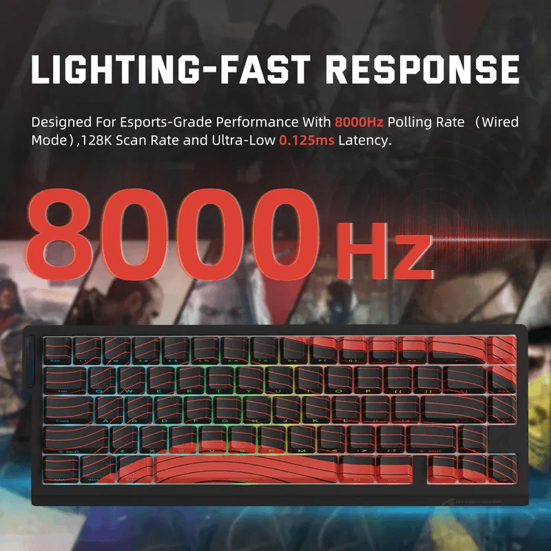 Attack Shark X68 Pro HE Keyboard - Black And Red 4