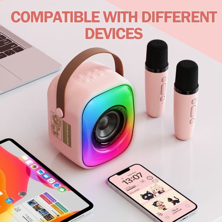 ONIKUMA L7 RGB Wireless Speaker with Mic - Pink 3