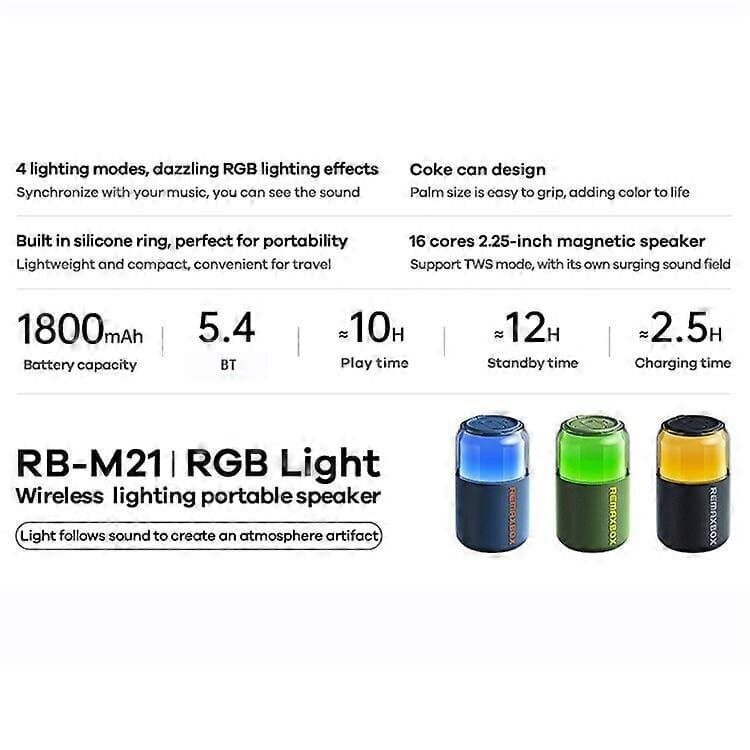 REMAX RB-M21 TWS Bluetooth Portable Speaker - Black 2