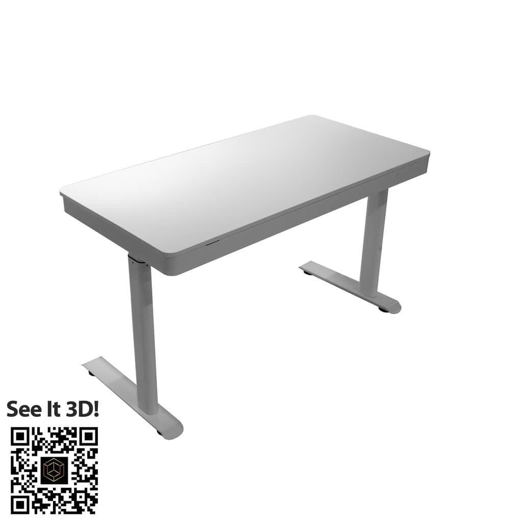 ARI GAMING AG Table Dark Mode Adjustable Wireless Charging - White Glass