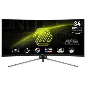 مۆنیتەری گەیمینگی خولاوی MSI MAG 345CQR بە قەبارەی ٣٤ ئینچ