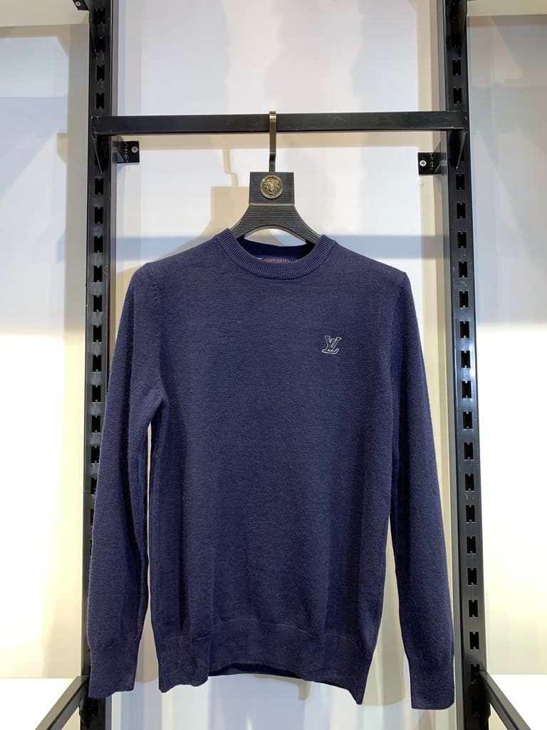 LV Men's Shirt - Navy Blue (L)