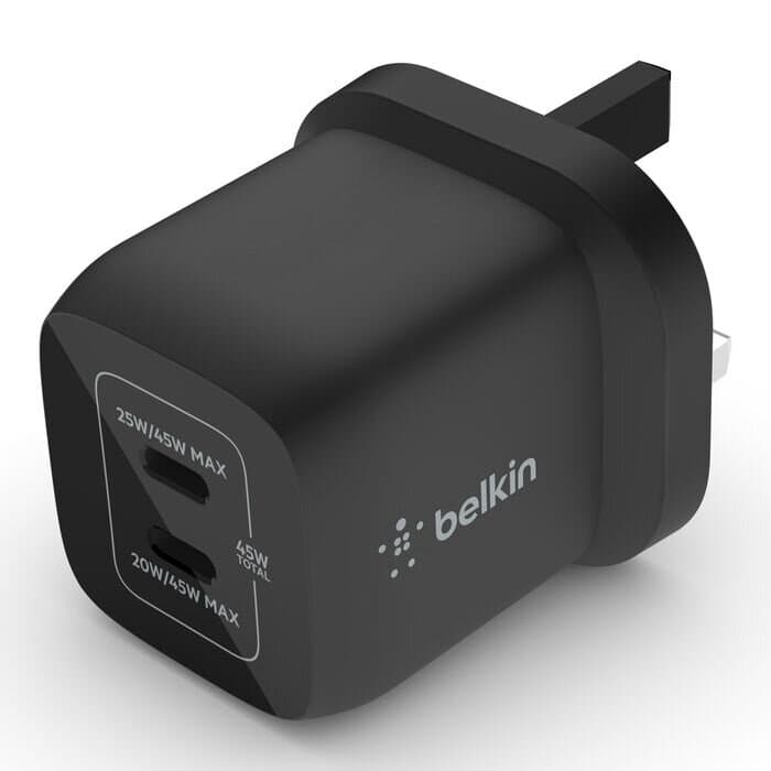 Belkin Boost Charge Pro GaN Dual Wall Charger 45W - Black