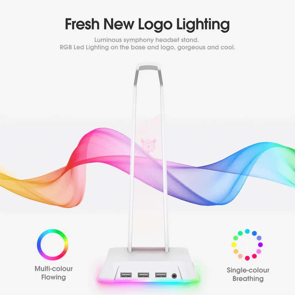 ONIKUMA ST-2 RGB Gaming Headphone Stand - White 3