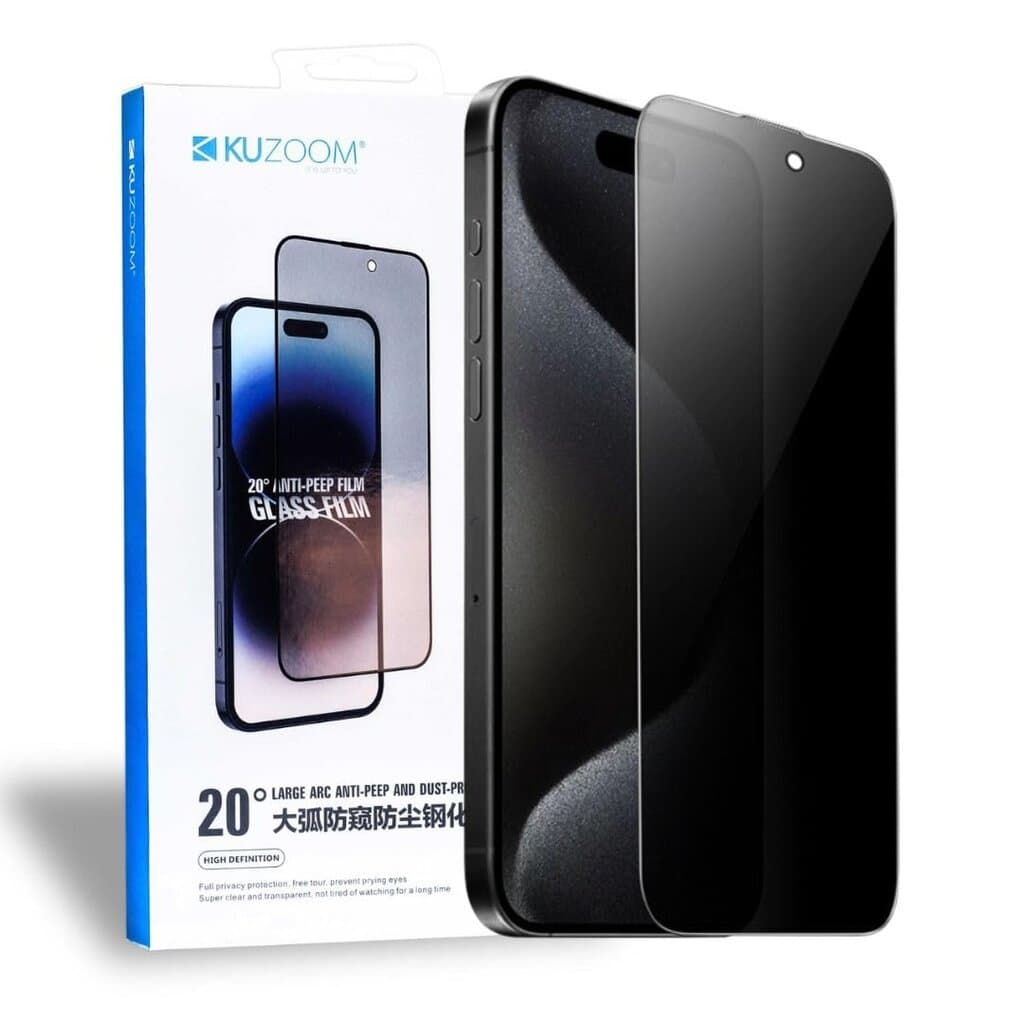 Kuzoom iPhone 16 Pro & 17 Privacy Glass Screen Protector