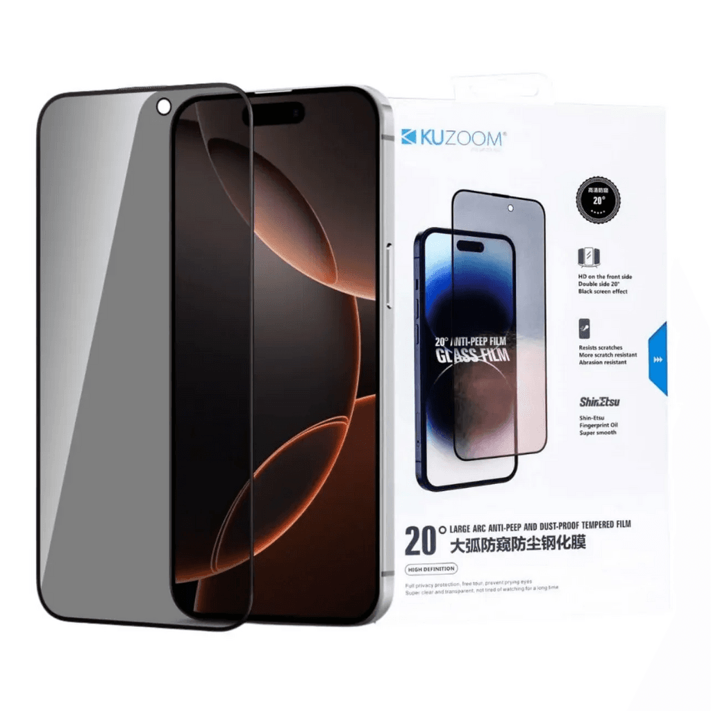Kuzoom iPhone 13/13 Pro/14/16e Privacy Glass Screen
