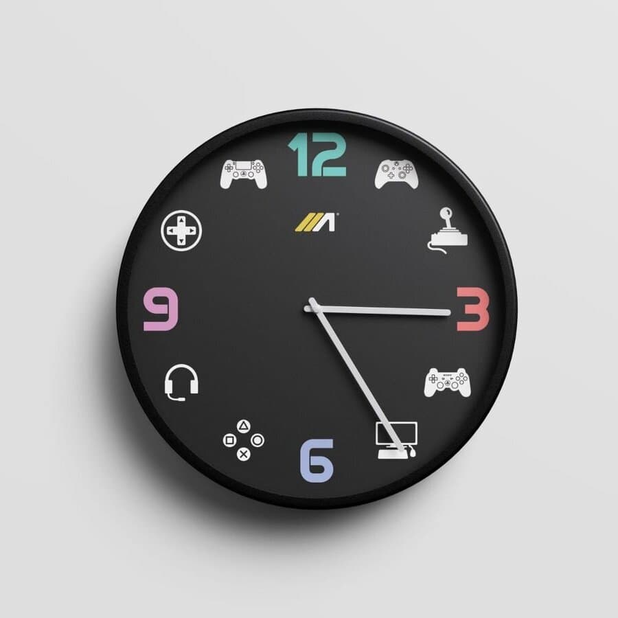 ARI GAMING ICON Gaming Wall Clock - Black
