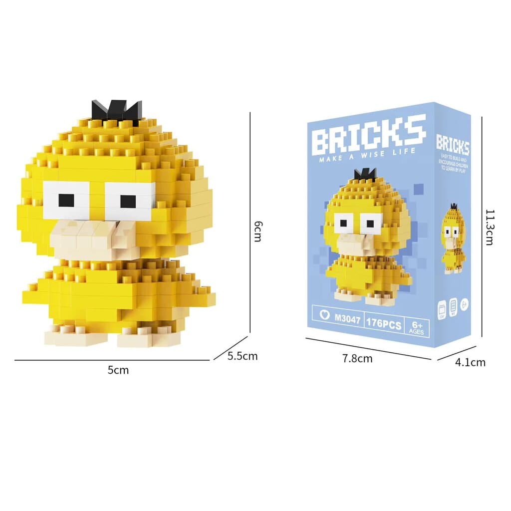 Nano Block Cartoon DIY Mini Building Bricks Toy (Psyduck)