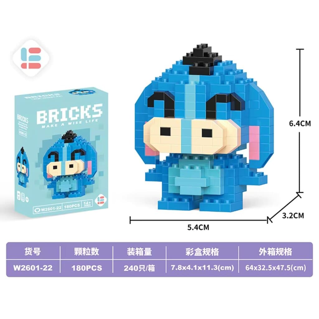 Nano Block Cartoon DIY Mini Building Bricks Toy (Eeyore)