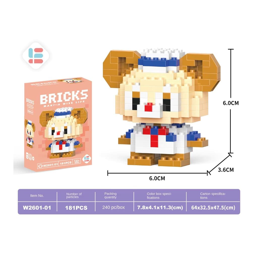 Nano Block Cartoon DIY Mini Building Bricks Toy (Duffy the Disney Bear)
