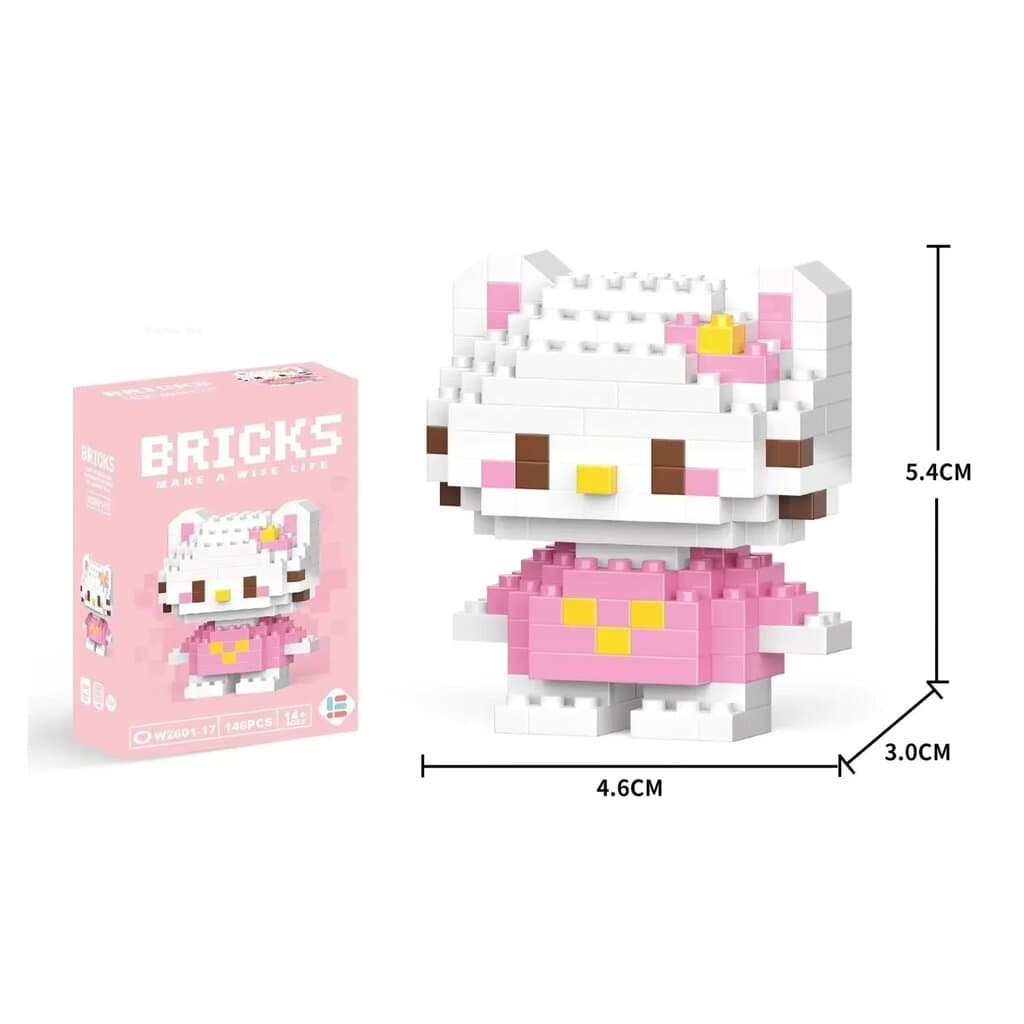 Nano Block Cartoon DIY Mini Building Bricks Toy (Pink Hello Kitty)