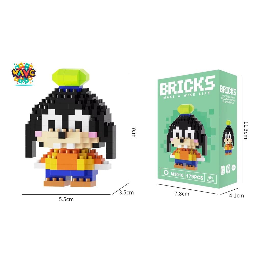 Nano Block Cartoon DIY Mini Building Bricks Toy (Goofy)