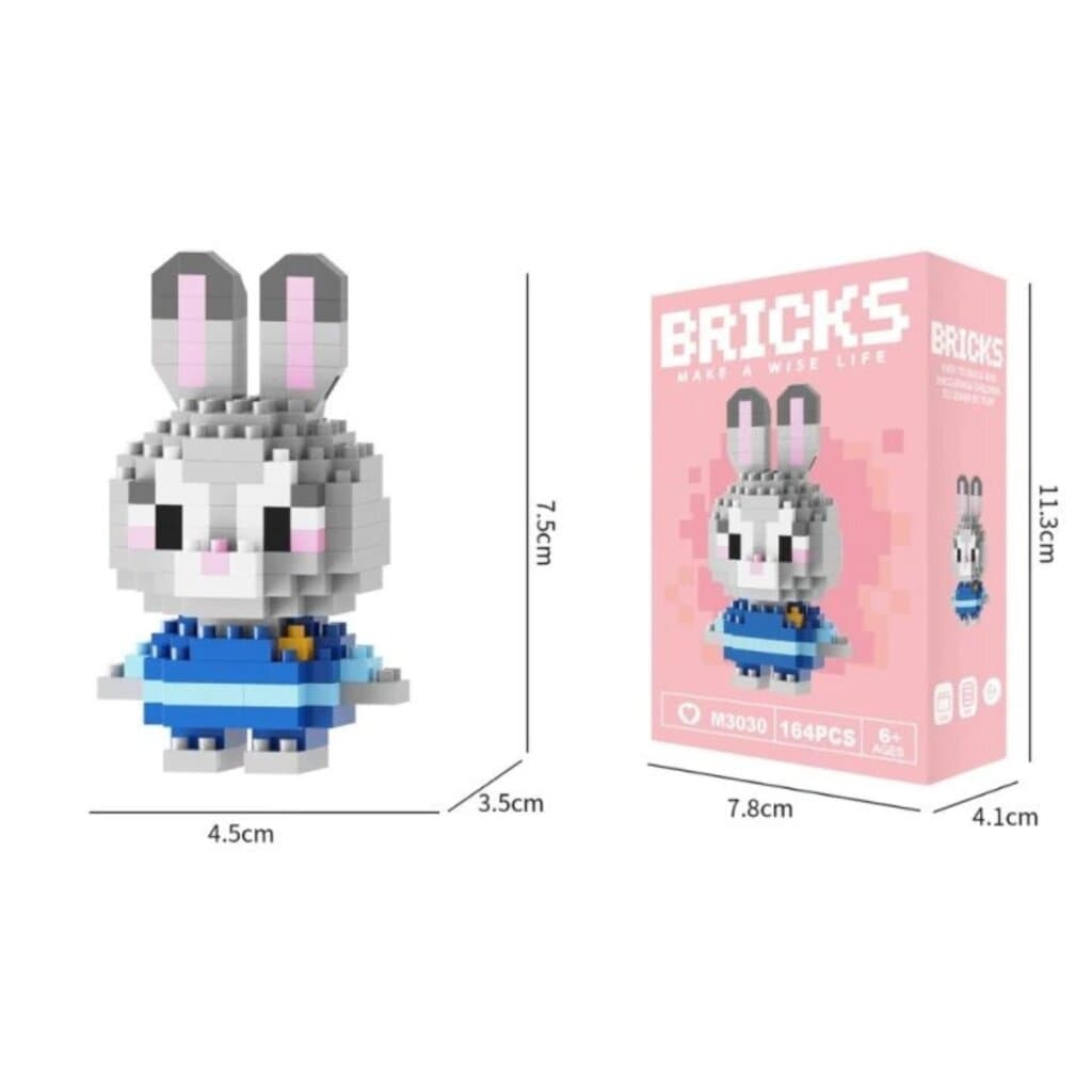 Nano Block Cartoon DIY Mini Building Bricks Toy (Rabbit)