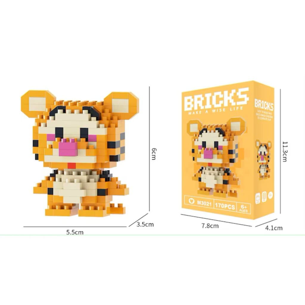 Nano Block Cartoon DIY Mini Building Bricks Toy (Tiger)