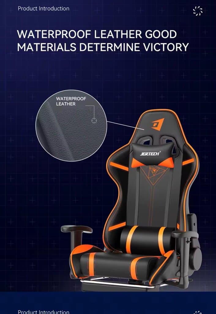 Jertech GR-101 Gaming Chair. (White) 2
