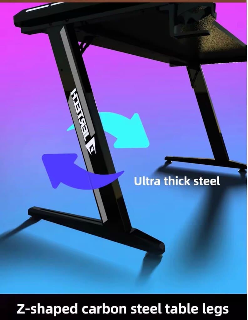 Jertech GD-216 Gaming Desk (Gray) 3