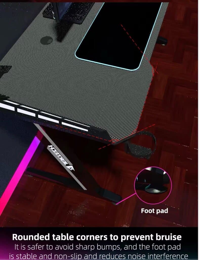 Jertech GD-216 Gaming Desk (Gray) 5