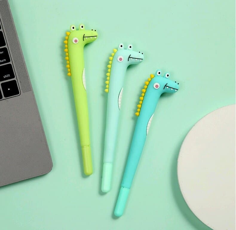 Cute Crocodile Shape Blue Ink Pen 3