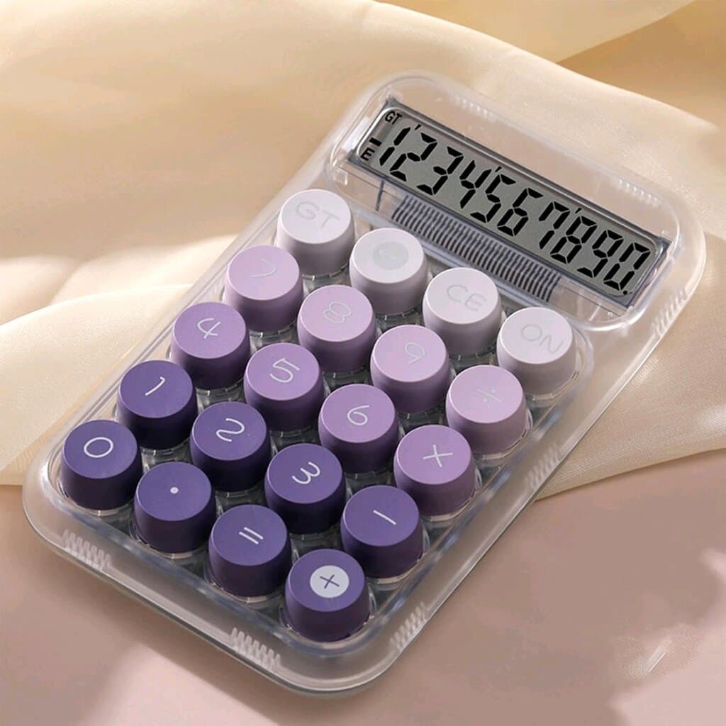Aesthetic Transparent Calculator – Stylish, Mechanical, Portable