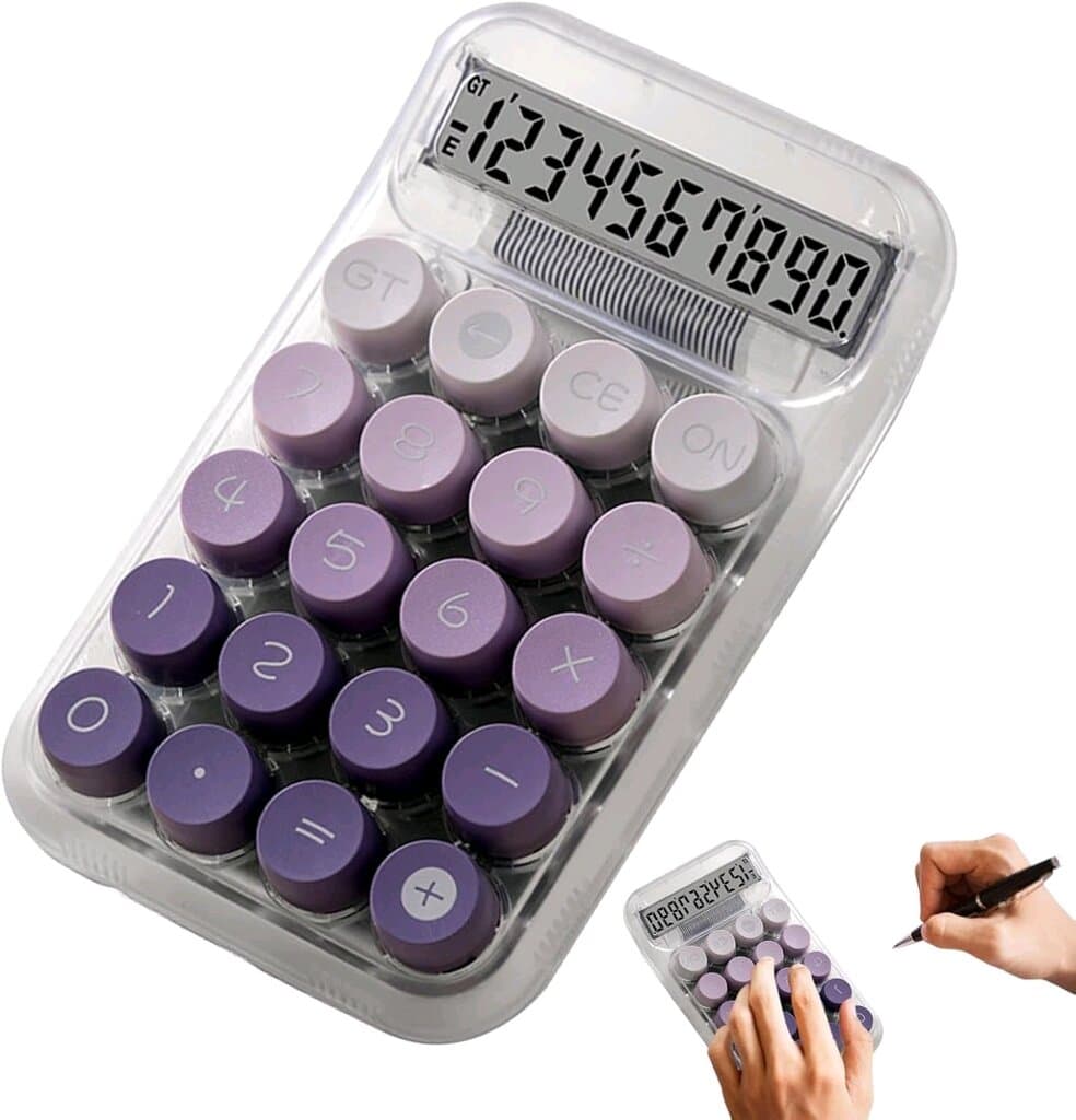 Aesthetic Transparent Calculator – Stylish, Mechanical, Portable 2
