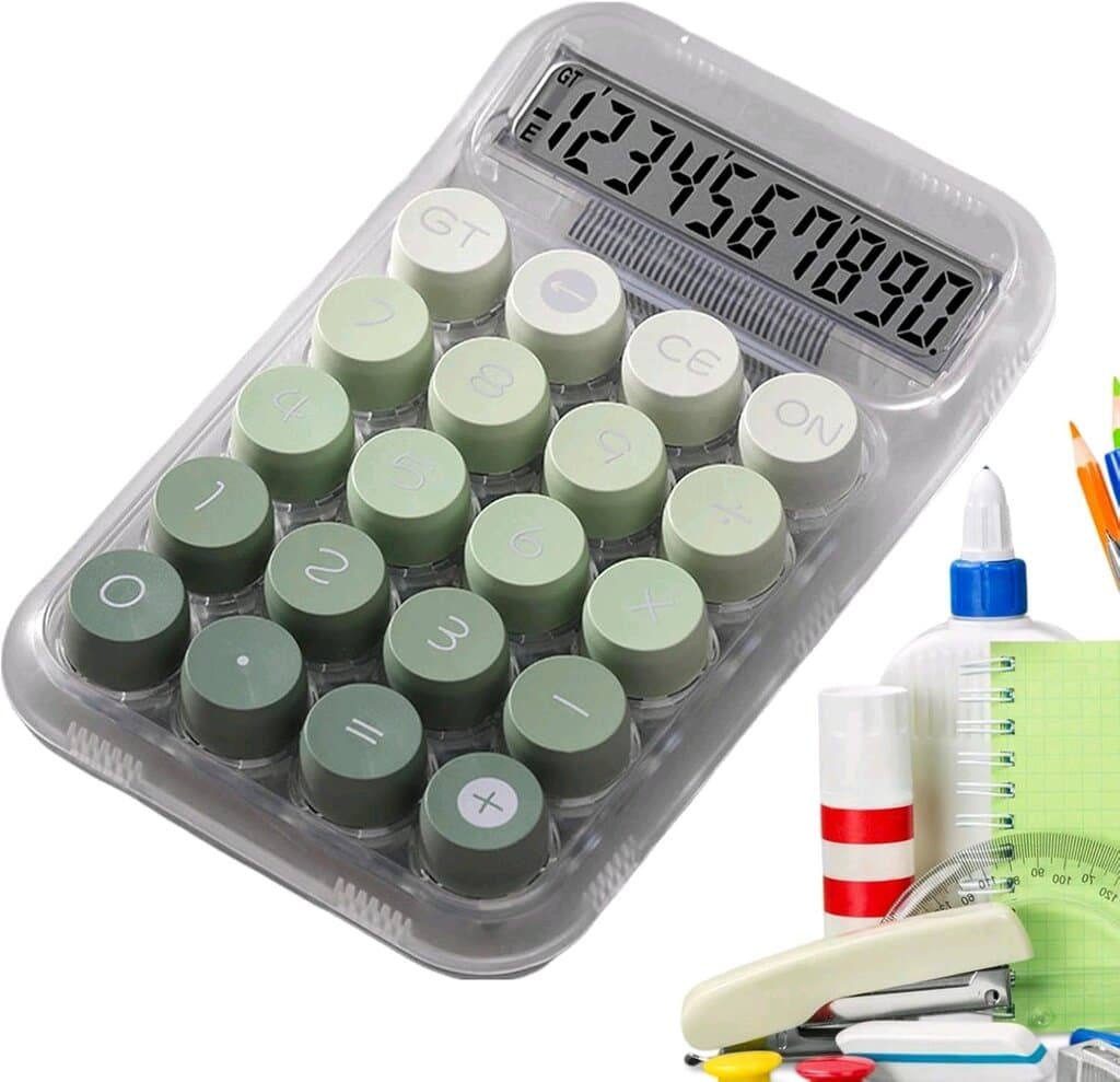 Aesthetic Transparent Calculator – Stylish, Mechanical, Portable