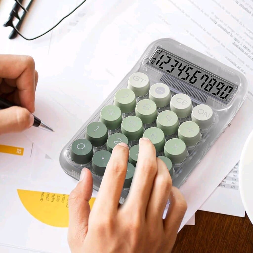 Aesthetic Transparent Calculator – Stylish, Mechanical, Portable 2